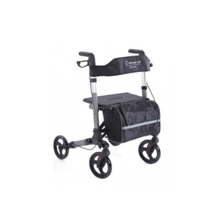 Rollator pieghevole in alluminio verniciato grigio - oceano 2.0
