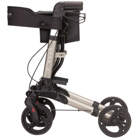 Rollator pieghevole in alluminio verniciato grigio - oceano 2.0