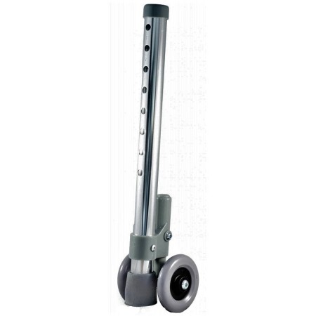 Coppia di gambe per deambulatori con ruote con sistema autobloccante, prodotto grigio