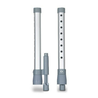 Coppia di gambe per deambulatori con puntali con sistema autobloccante, prodotto grigio