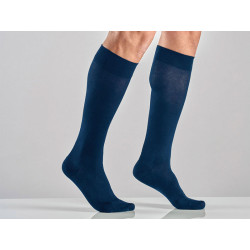 Gambaletto cotone unisex - l - forte compressione - blu - 1 paio