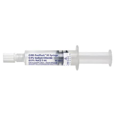 Bd posiflush xs siringhe preriempite di soluzione salina 5 ml - 30 pz.