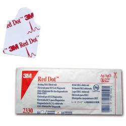 Elettrodi 3m red dot 2330 a francobollo per ecg 22x32 mm radiotrasparenti - conf. 100 pz.