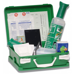 Cassetta di pronto soccorso a valigetta - kit lavaocchi - soluzione sterile per lavaggio oculare da 500 ml