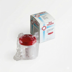 Contenitore urina 120 ml polipropilene con tappo a vite bio-tainer - 100 pz.