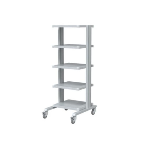 Carrello per supporto apparecchiature mediche basic con 5 ripiani 43x45 cm