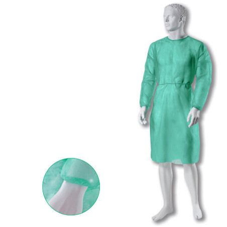 Camice monouso non sterile in tnt verde betatex - 10 pz.